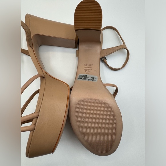 SCHUTZ Kelsie Platform Leather Sandal, Nude Leather, Women NWOT - Picture 6 of 6